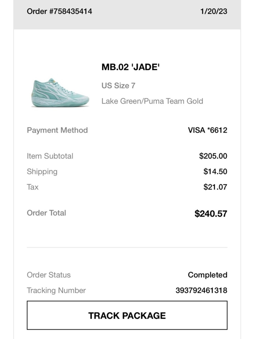 Puma MB.02 'Jade' Sneakers - Lake Green with Team Gold